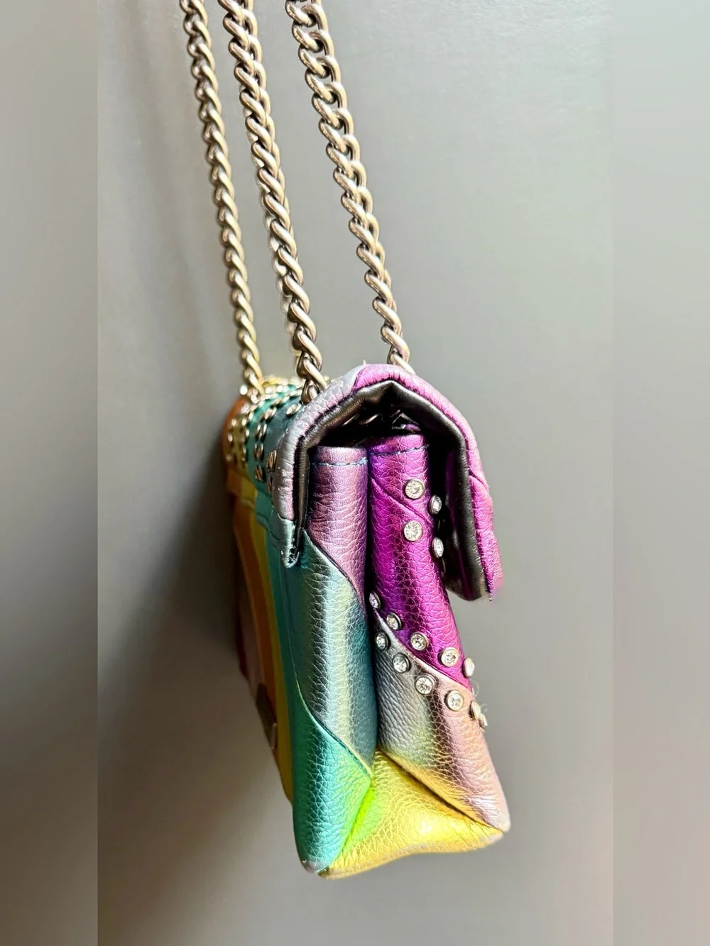 Kurt Geiger London Rainbow Mini
Kensington Crossbody Metallic
Studded Bag - Picture 16 of 16